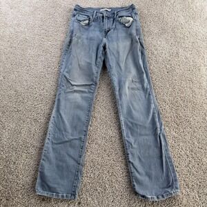 Levis 505 Jeans Womens 6 Blue Straight Leg Denim Regular Fit Faded Wash Casual